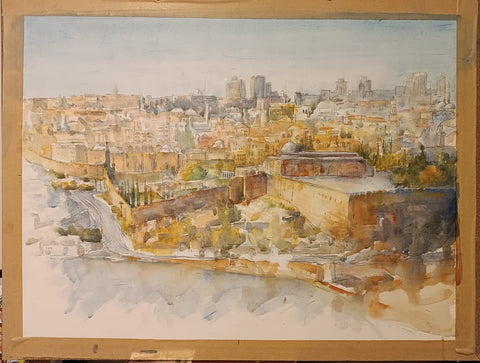 רבקה פיק לנדסמן | Rivka Pick Landesman   aquarelle on paper, 55 by  74 cm