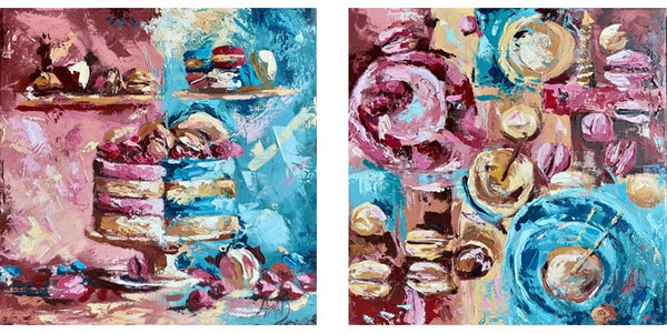 אליסה צ׳רקון דרוקמן  | Alisa Cherkun Drukman, Diptych, Oil on canvas, 40 by 40 cm X2