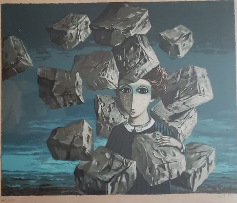 יוסל ברגנר, 54 על 43 ס"מ, ליטוגרפיה, חתומה וממוספרת. ממוסגר | Yosl Bergner