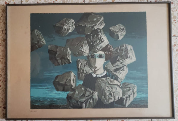 יוסל ברגנר, 54 על 43 ס"מ, ליטוגרפיה, חתומה וממוספרת. ממוסגר | Yosl Bergner