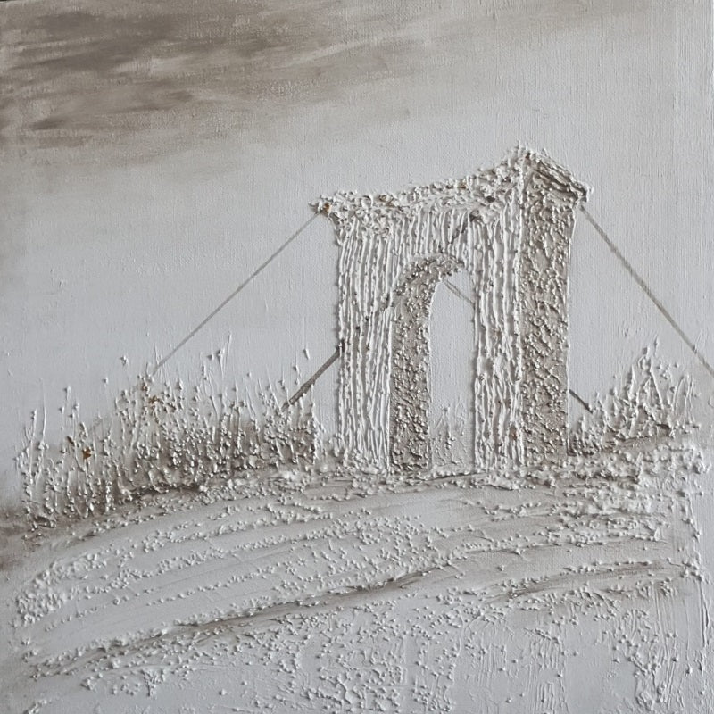 אולגה קוגן | Olga Cogan, Texture, acrylic paint with gold touches on canvas, 35 by 35 cm