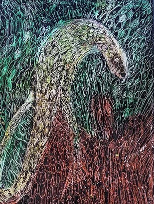 Orna Oryan,  acrylic and panda, 40 by 30 cm