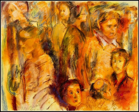 מרים סיגל- דרליך  | Miriam Sigal- Derlich,  Dry pastel on paper, 49 by 40 cm, with frame 67 by 58 cm