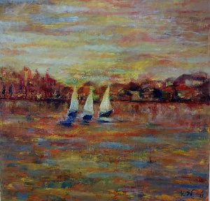 דליה לביא | Dalia Lavi, oil on canvas, 110 by 110 cm