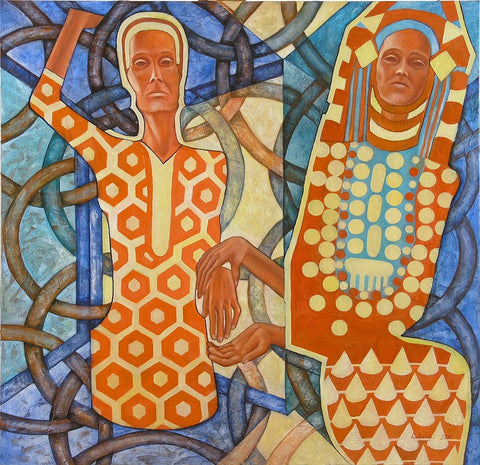 אודליה ווליבוביץ | Odelia Volyvovitch, Oil and acrylic paints on canvas, 100 by 100 cm