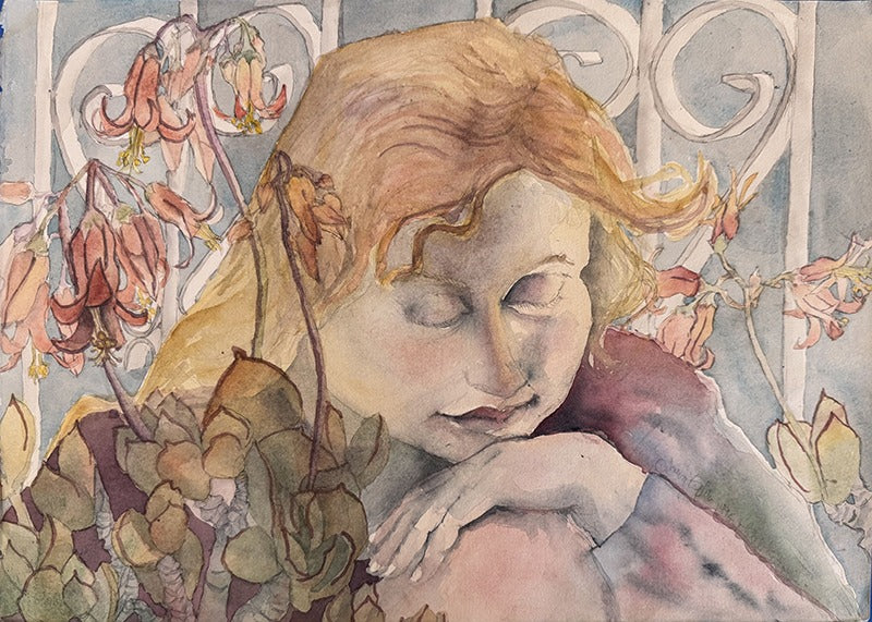 חוה אפשטיין | Chava Epstein, aquarelle on paper 38 by 52 cm