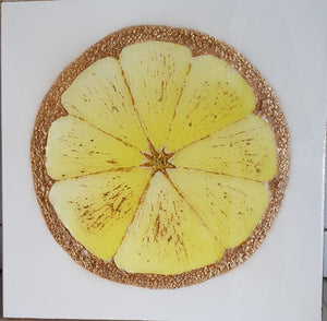 אולגה קוגן | Olga Cogan, Texture, acrylic paint, gold leaf, epoxy on canvas, 40 by 40 cm