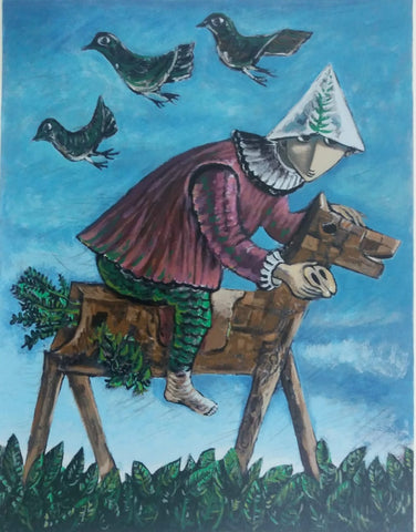 יוסל ברגנר, הדפס משי, 68 על 52 ס"מ. חתום וממוספר. גילון 80 על 59 ס"מ | Yosl Bergner