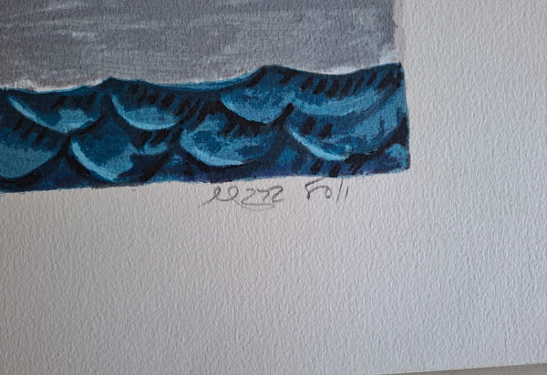 יוסל ברגנר, תיבת נח, הדפס משי, 63 על 77 ס"מ. חתום וממוספר. גילון 75 על 91 ס"מ | Yosl Bergner