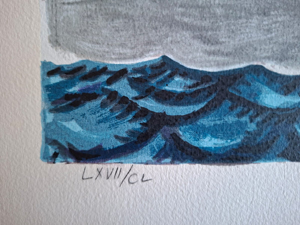 יוסל ברגנר, תיבת נח, הדפס משי, 63 על 77 ס"מ. חתום וממוספר. גילון 75 על 91 ס"מ | Yosl Bergner