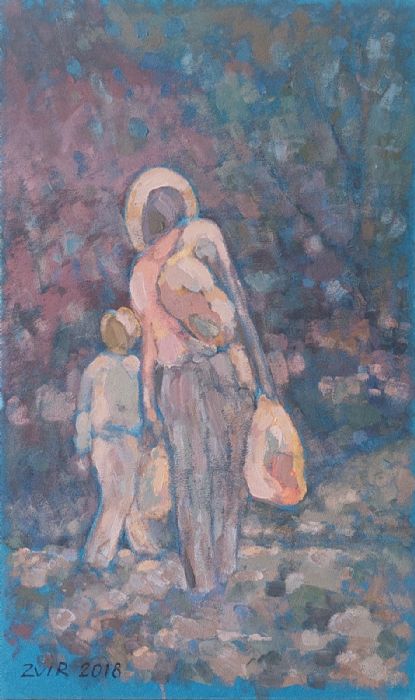 צבי רייכוורגר  | Zvi Reichverger, Acrylic on canvas, 94 by 57 cm,