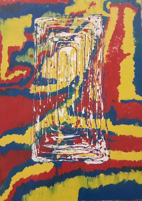 אורנה אוריין | Orna Oryan, Industrial oil paint on canvas, 100 by 70 cm