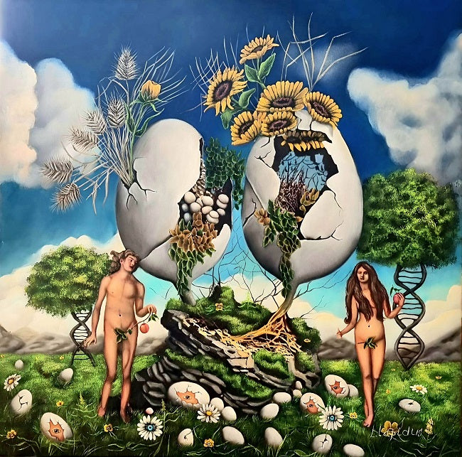 לאדה לפידוס | Lada Lapidus, Oil  on canvas, 75 by 75 cm