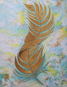 אולגה קוגן | Olga Cogan, Acrylic and texture on canvas, with added glass rhinestones, 50 by 40 cm