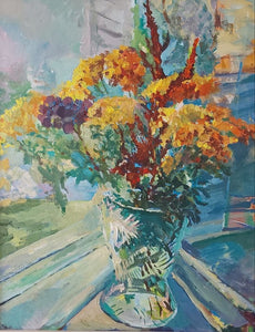 ילנה מקונוביטסקי |  Elena Makonovitsky,  Acrylic on canvas mounted on cardboard, 50 by 40 cm