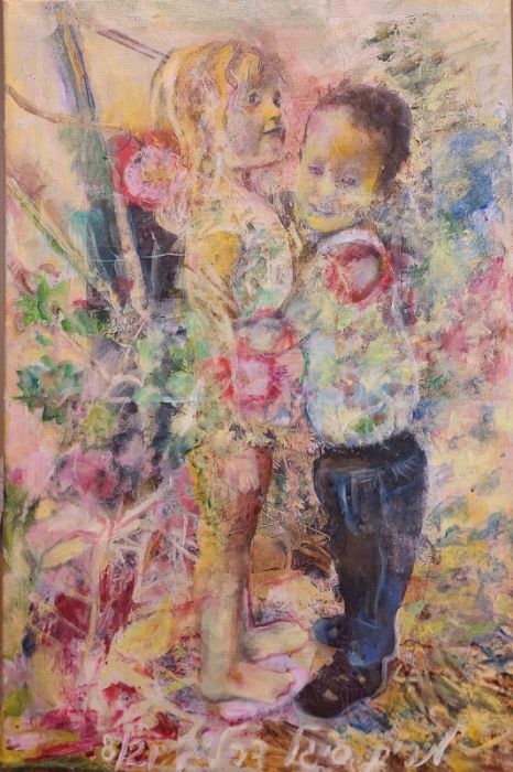 מרים סיגל- דרליך  | Miriam Sigal- Derlich, Acrylic and print on canvas, 60 by 40 cm