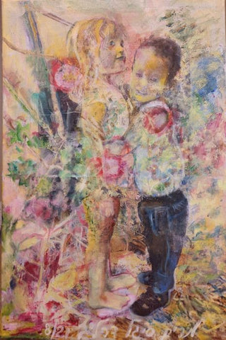 מרים סיגל- דרליך  | Miriam Sigal- Derlich, Acrylic and print on canvas, 60 by 40 cm