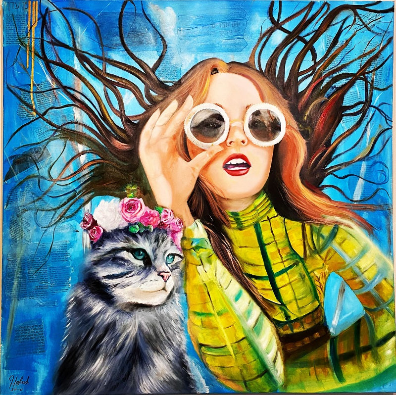 חופית גלב | Hofit Gelb, Oil on canvas, 80 by 80 cm