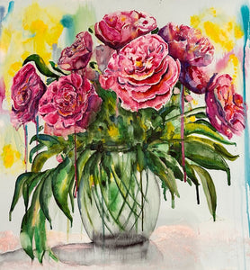 חופית גלב | Hofit Gelb, Aquarelle on canvas, 70 by 70 cm