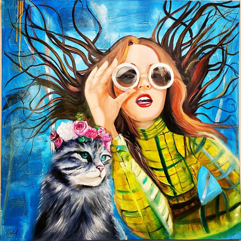 חופית גלב | Hofit Gelb, oil on canvas, 80 by 80 cm