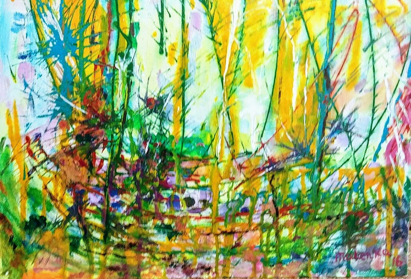 ילנה מקונוביטסקי |  Elena Makonovitsky, Acrylic on canvas attached to cardboard 50 by 60 cm