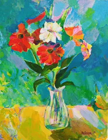 ילנה מקונוביטסקי |  Elena Makonovitsky, Acrylic on canvas mounted on cardboard, 50 by 40 cm