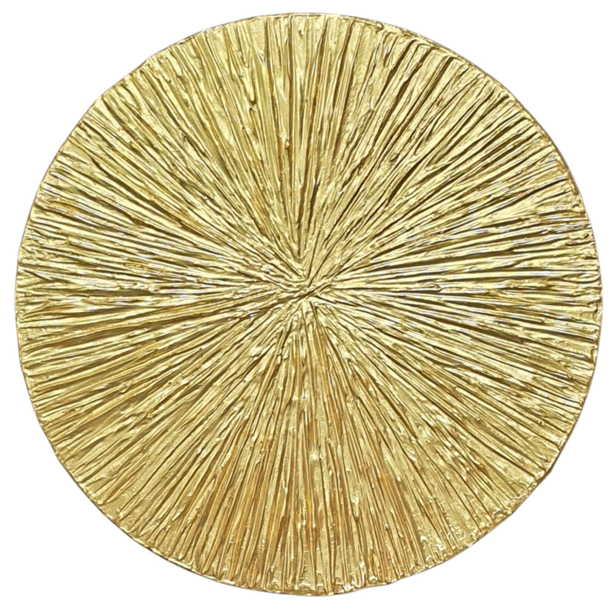 אולגה קוגן | Olga Cogan, Gold leaf, texture, on canvas, diameter 30 cm.
