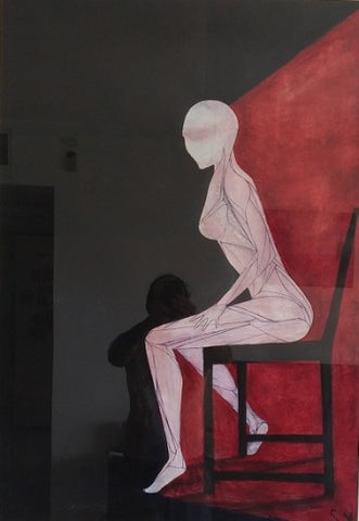 Shmulik Yaakobi , Mixed media on paper, 100 by 70 cm