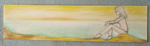 נעמי עוז ברקוביץ | Nomi Berkowiz, Pastel and pencil on cardboard , 10.5 by 42  cm