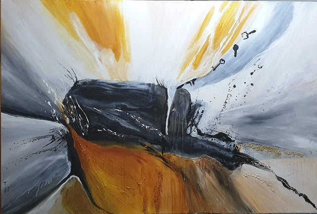 Sari Azulay, acrylic and mixed media on canvas, 100 by 150 cm
