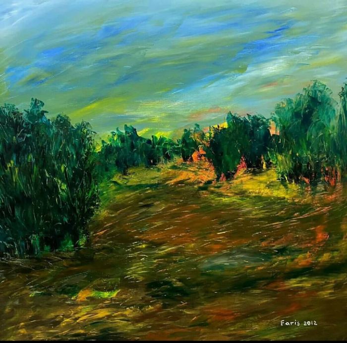 Faris Hamdan, acrylic on canvas, 80 by 80 cm