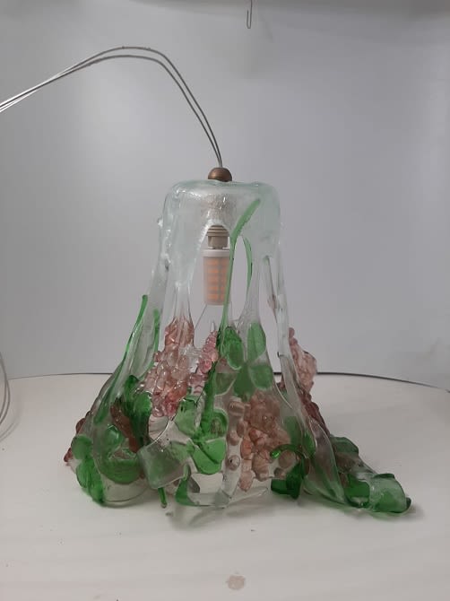עדינה דולב | Adina Dolev,  fusing glass , lampshade - diameter: 21 cm, height: 20 cm