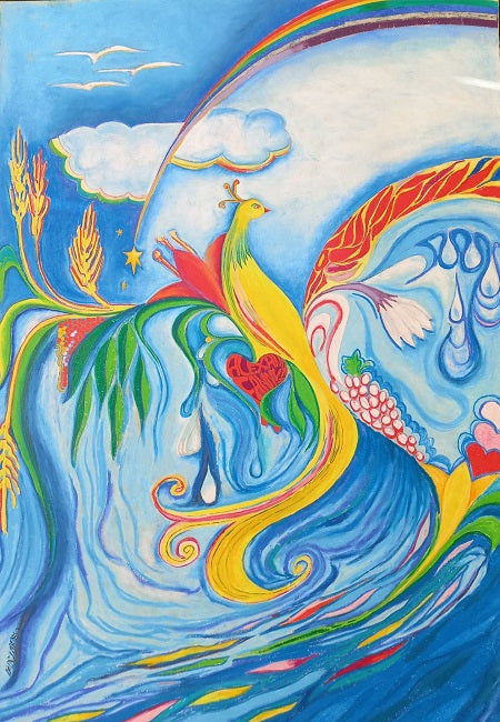 משה פאיאנס | Moshe Fayans,  panda colors on paper, 100 by 70 cm