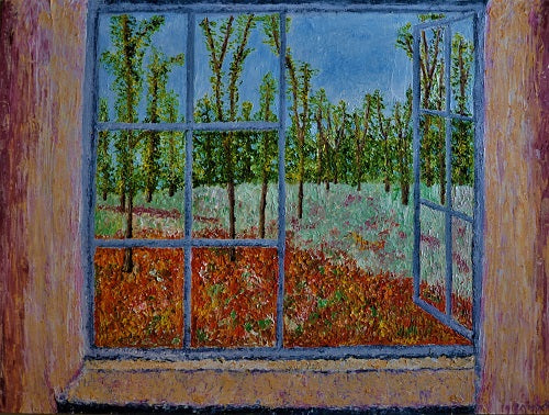 Esti Glazer, Oil on paper pinned to plywood, 60 by 80 cm