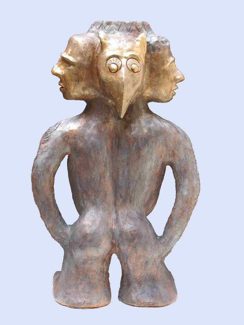 David Gome, Clay and acrylic sculpture, Height 49 cm