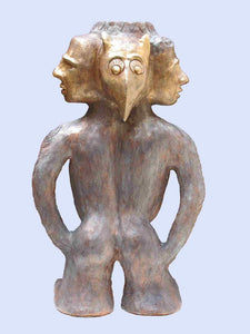 דוד גומא | David Gome, clay and acrylic sculpture, Height 49 cm