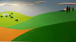Moshe Fayans, acrylic on canvas, 70 by 120 cm