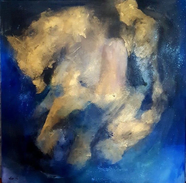 שרי אזולאי | Sari Azulay, acrylic and mixed media on canvas, 80 x 80 cm