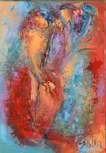 מלכה צנציפר | Malka Tsentsiper, Acrylic on canvas, 90 by 60 cm