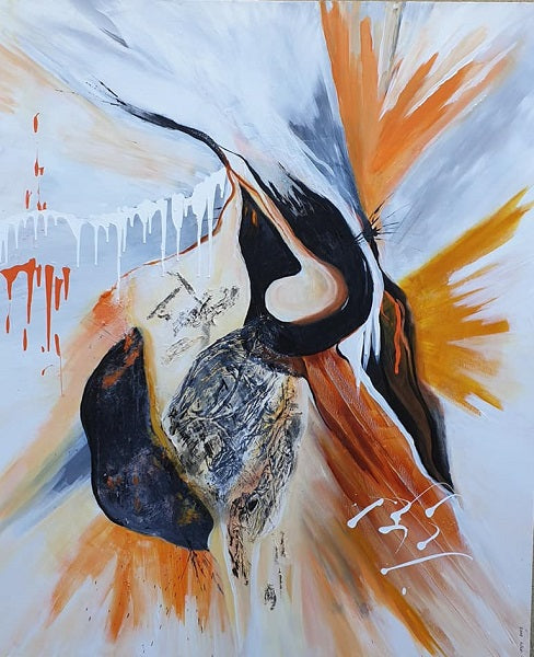 Sari Azulay, acrylic and mixed media technique on canvas, 120 by 100 cm