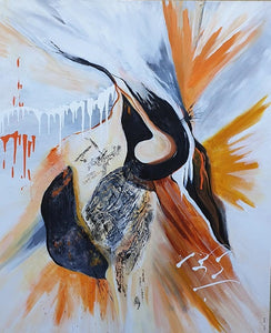 Sari Azulay, acrylic and mixed media technique on canvas, 120 by 100 cm