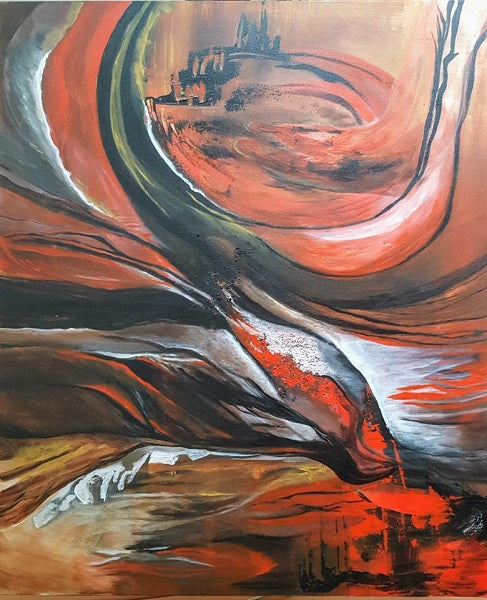 שרי אזולאי | Sari Azulay, acrylic and mixed media on canvas, 120 by 100 cm