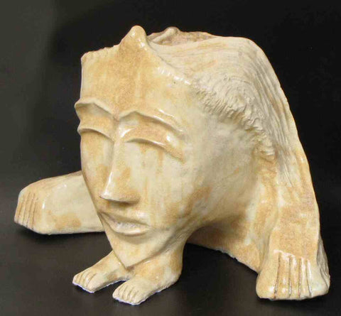 דוד גומא | David Gome, clay sculpture with glaze, Height 20 cm