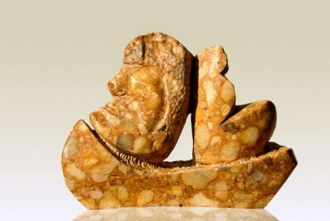 ישעיהו (שעיה) הלפרין | Ishayaho Halperin, rock, conglomerate,  from Kfar Giladi, height 40 cm