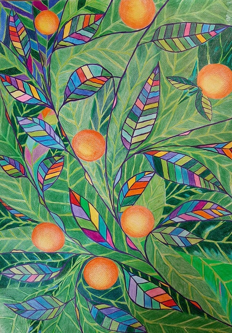 משה פאיאנס | Moshe Fayans , colored pencils on paper, 70 by 50 cm