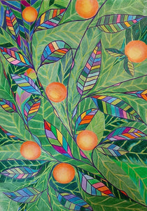 משה פאיאנס | Moshe Fayans , colored pencils on paper, 70 by 50 cm