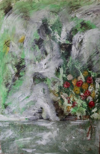 Faris Hamdan, mixed technique, oil and acrylic on canvas, 120 by 80 cm