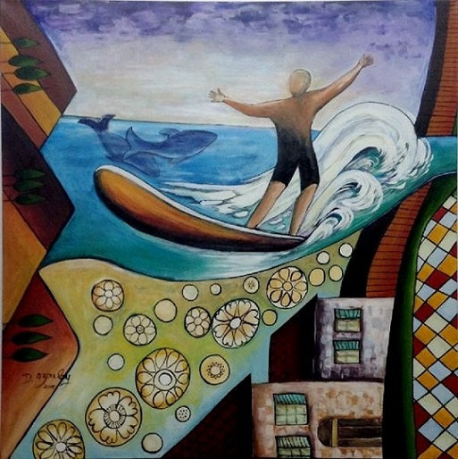 דבורה אזולאי | Dvora Azoulay, Acrylic on canvas, 80 by 80 cm