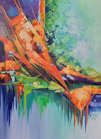 חנה רביב | Hana Raviv, oil on canvas, 120 by 100 cm