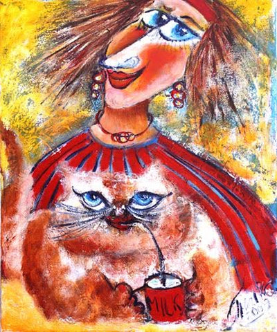 מלכה צנציפר | Malka Tsentsiper, Acrylic on canvas, 60 by 50 cm